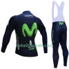 Cykeltøj Langærmet + Bib Cykelbukser 2017 Movistar Team N001